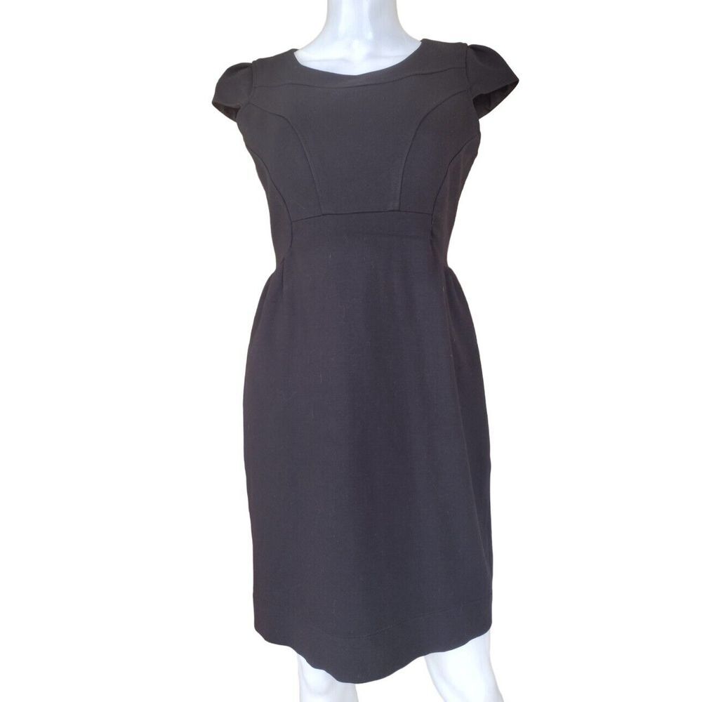 Taylor Dress Women 4 Black Cap Sleeve Lined Office‎ Career Party Fit and Flare